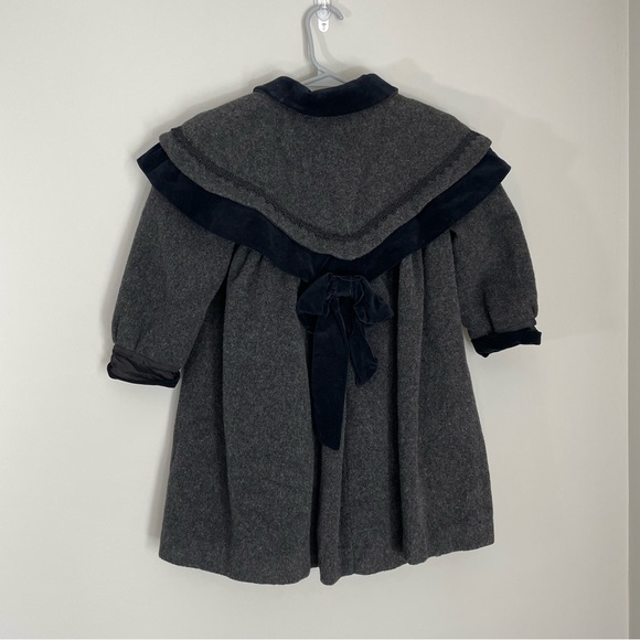 Girls Rothschild DRESS COAT MUFF Size 5 gray black Trim Lined - Picture 5 of 7